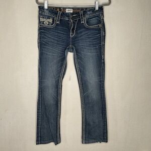 Rock Revival "Tess" Boot Cut Women Size 28 Bling Jeans Pocket Thick Stitch 30x29